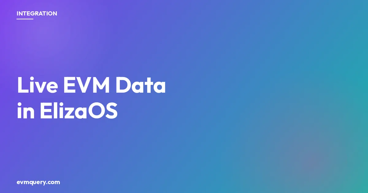 ElizaOS plus evmquery: live EVM contract reads in a custom plugin action
