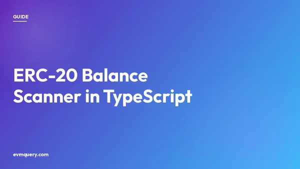 Multi-wallet ERC-20 balance scanning with TypeScript REST API — no Viem, no RPC node