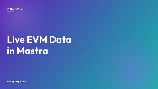 Mastra AI agent with live EVM blockchain data via evmquery