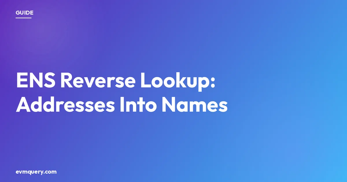 ENS reverse lookup — resolving wallet addresses to primary names with a REST API