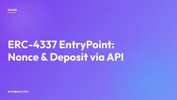 ERC-4337 EntryPoint — read a smart account's nonce, deposit, and stake via API