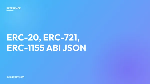 ERC-20, ERC-721, ERC-1155, and WETH9 ABI JSON reference