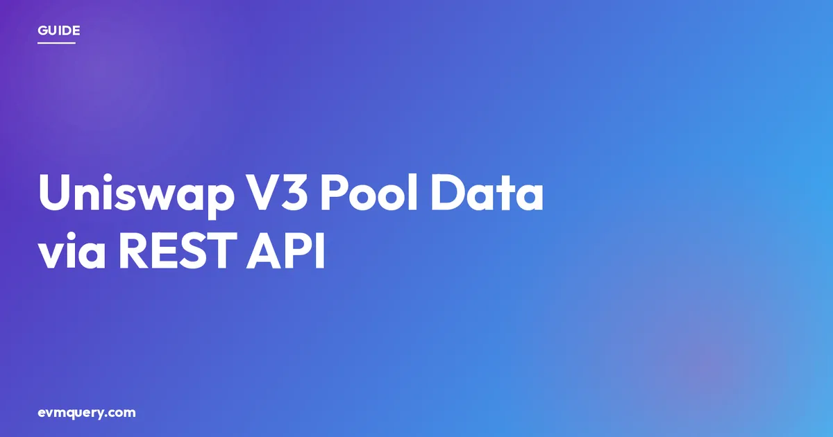 Uniswap V3 pool data via REST API — sqrtPriceX96 to ETH price in one call