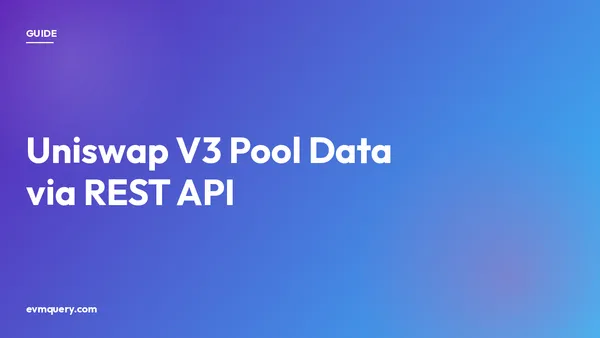 Uniswap V3 pool data via REST API — sqrtPriceX96 to ETH price in one call