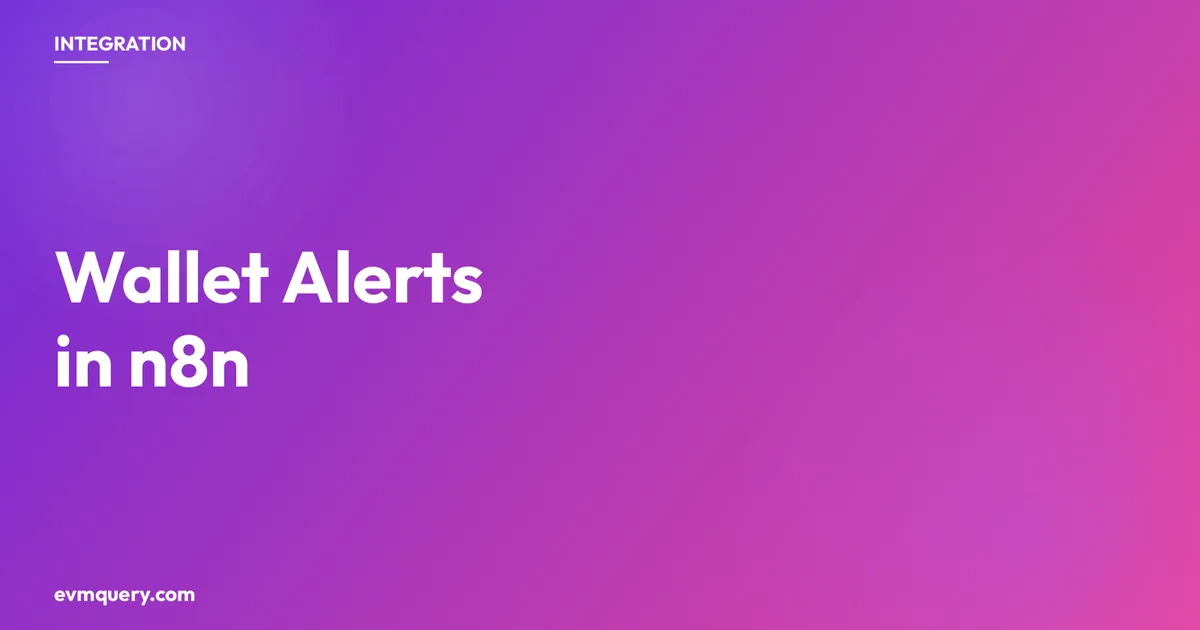 Wallet balance change alerts in n8n — Telegram notifications with the evmquery trigger node