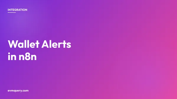 Wallet balance change alerts in n8n — Telegram notifications with the evmquery trigger node
